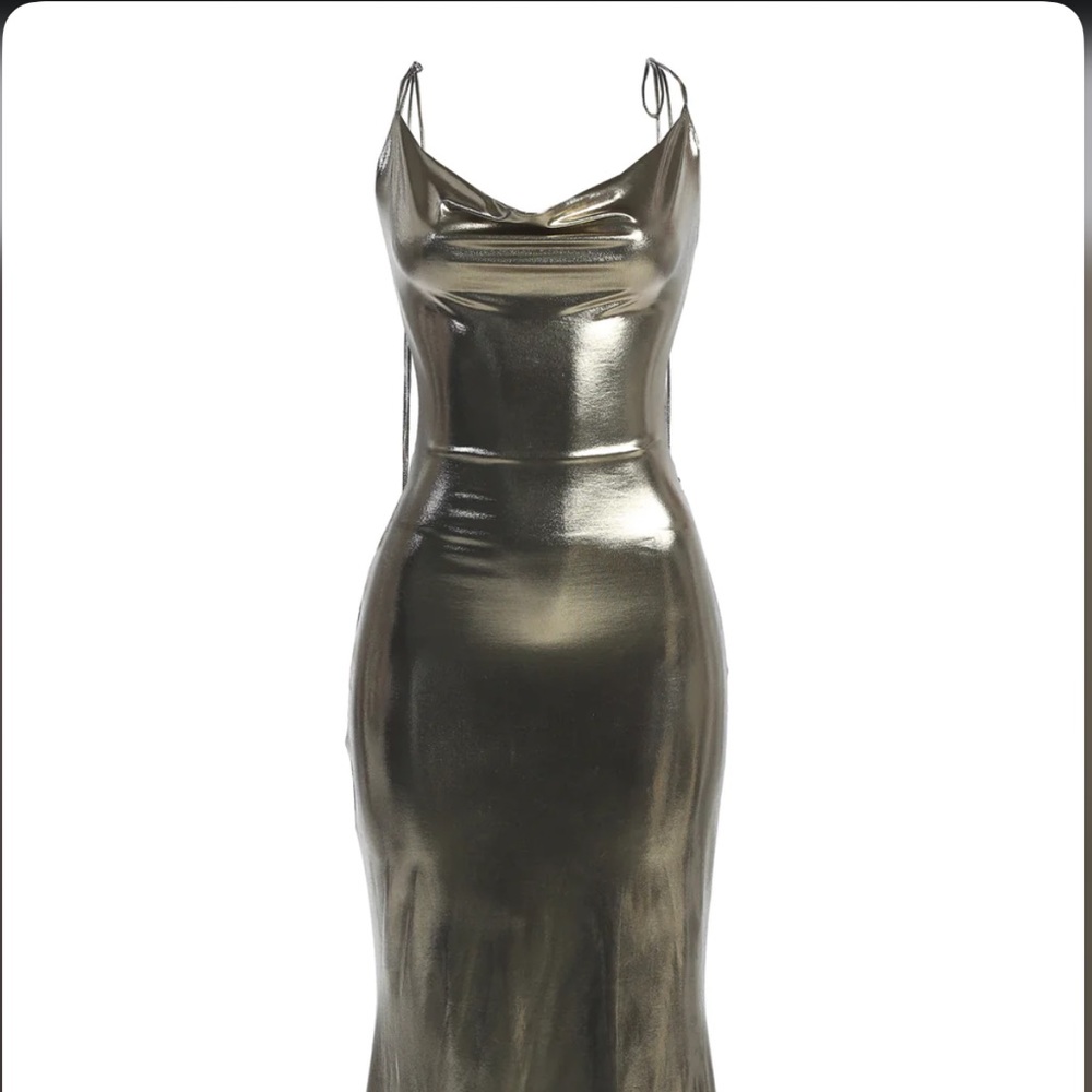 Light Gold Reflective Maxi dress